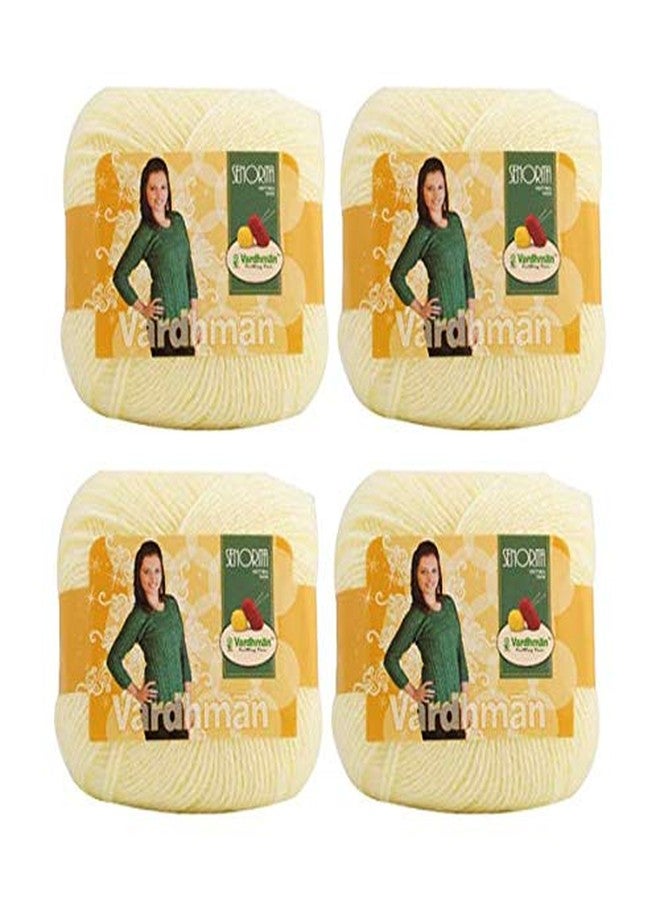 Vardhman Threads Vardhman Knitting Yarn Senorita,(4 Balls) (4 Balls, Wax Yellow) - Image 1